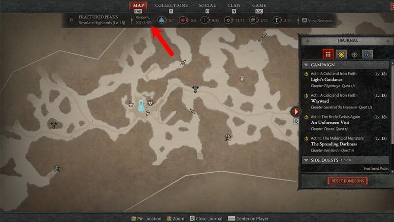 Collecting Renown In Diablo 4