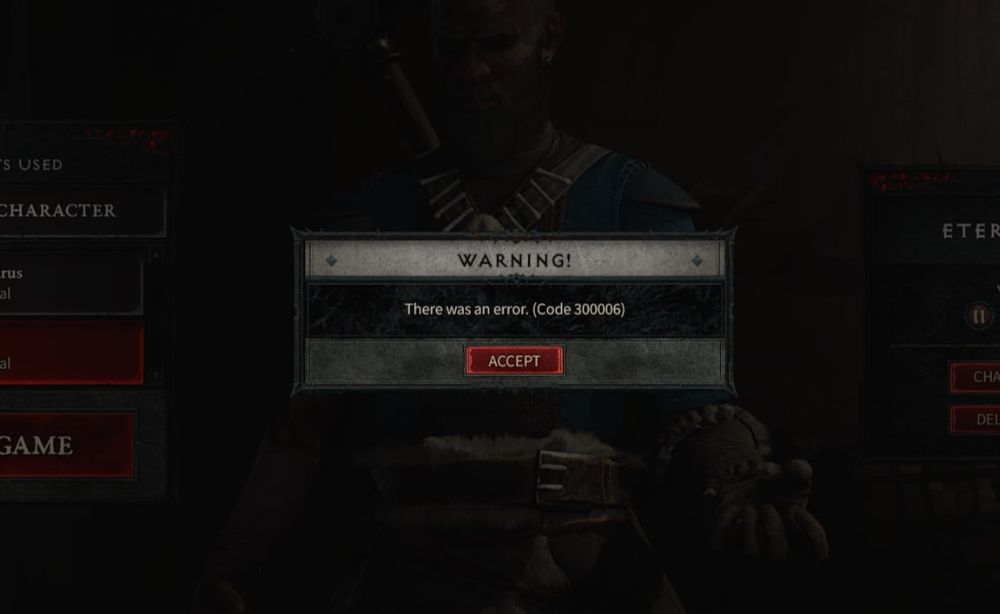 Error code 300006 - Diablo 4 Error code 300006 - Diablo 4