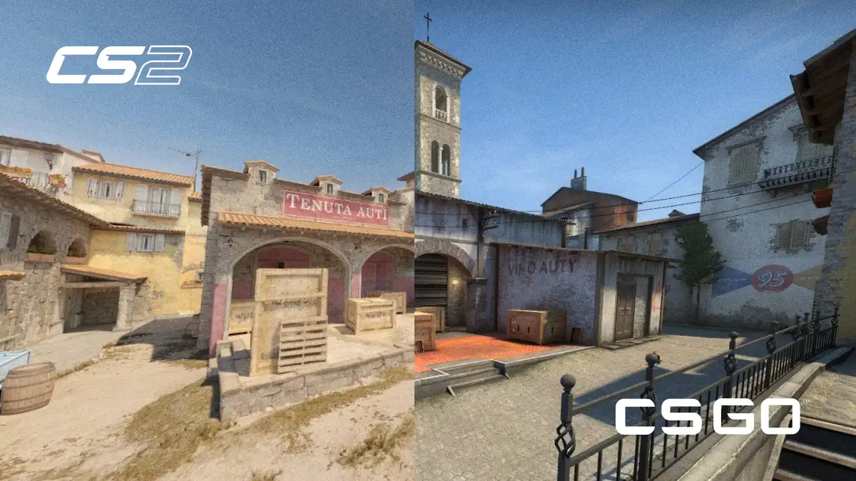 Comparison between CS2 and CS:GO map Inferno.