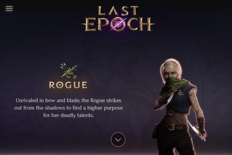 Displaying the atributes of rogue, a class in game last epoch