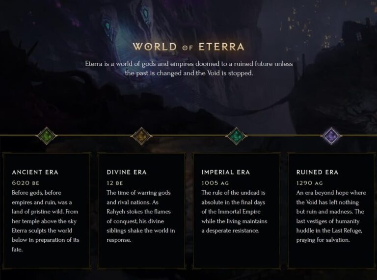 description of all classes in game last epoch
