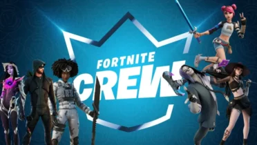 Image with Fortnite Crew characters on Switch with exclusive advantages such as skins, V-Bucks and Battle Pass for subscribers.
