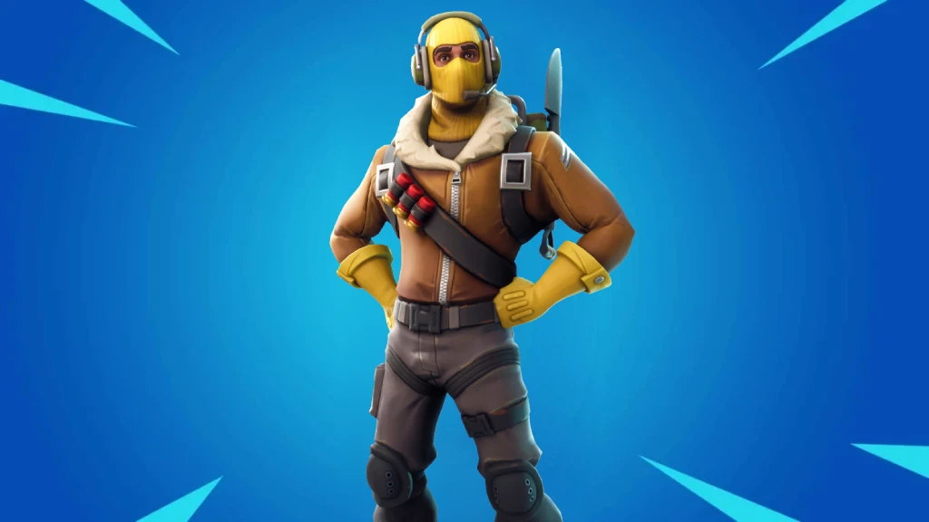 A collection of Fortnite skins for the new season, featuring the popular Raptor skin.