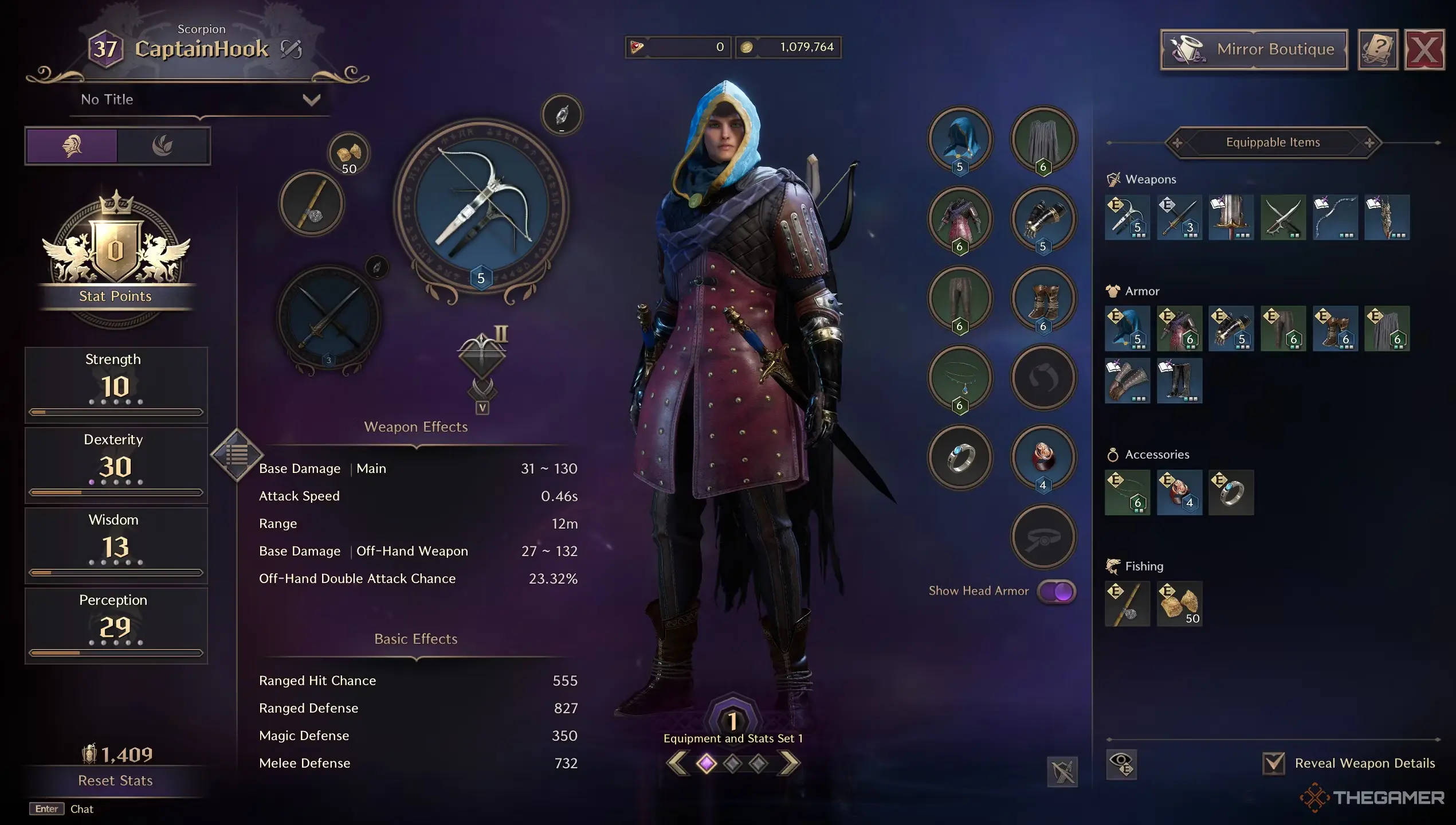 Dagger Longsword Throne and Liberty Stats
