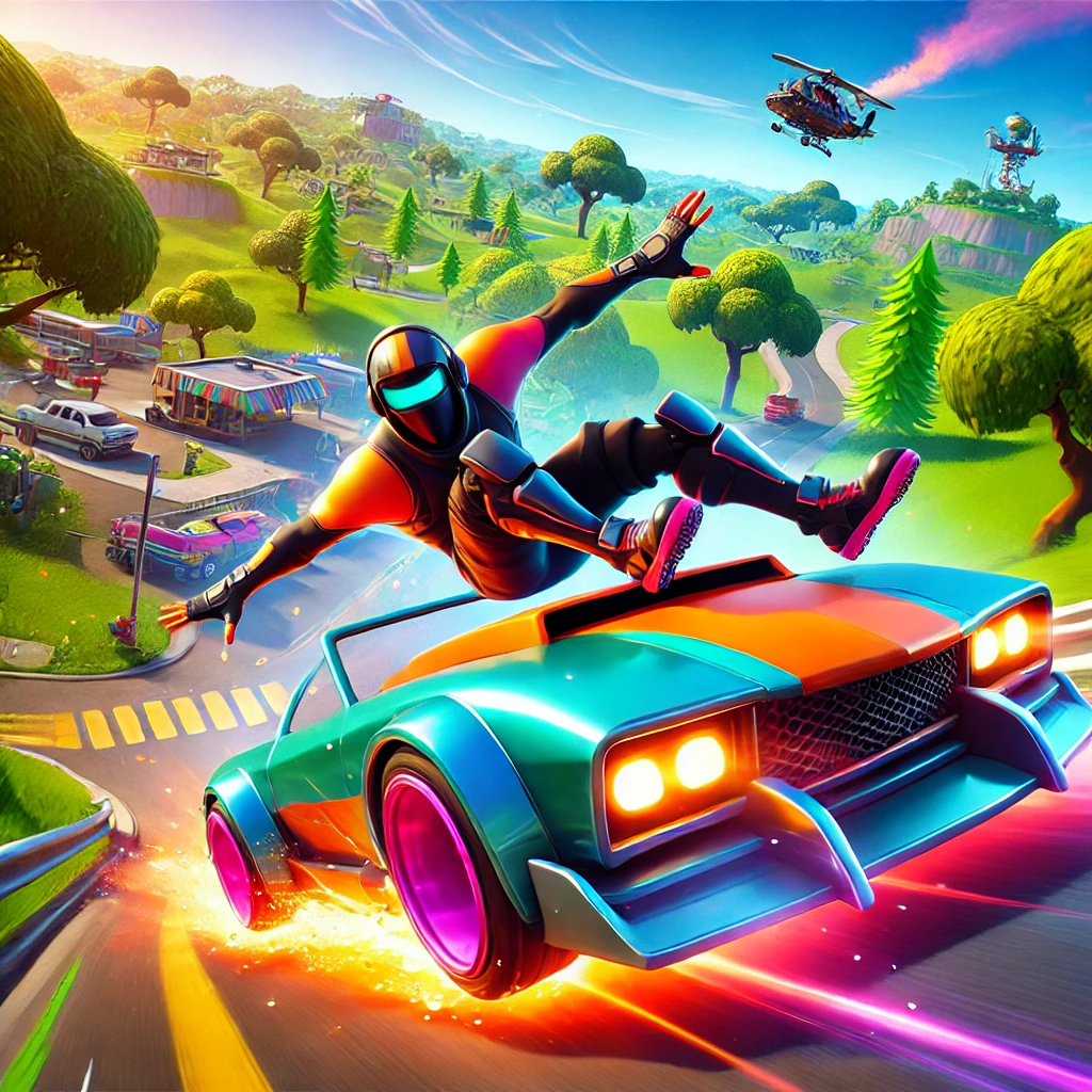 Fortnite Slide Across a Vehicle