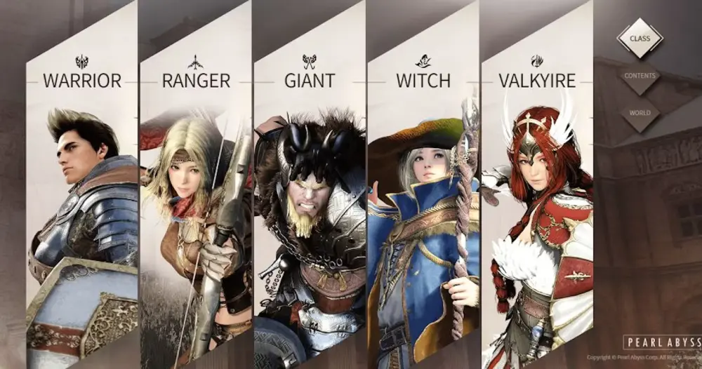 classes Black Desert