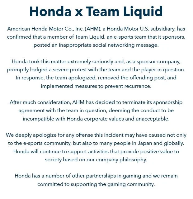 Team Liquid Honda
