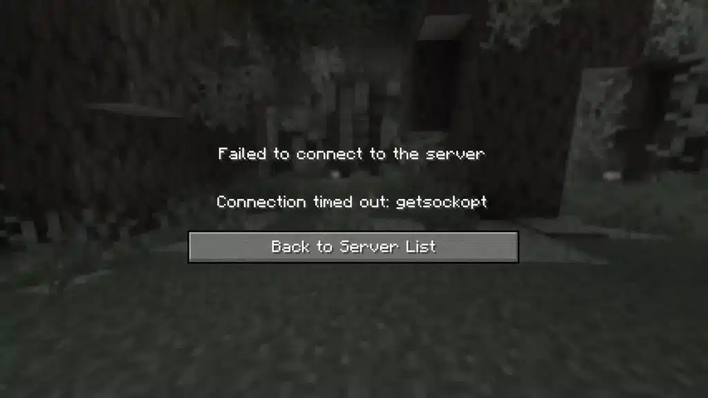 getsockopt minecraft error