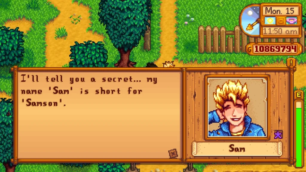 Current image: Sam Stardew Valley: COMPLETE Guide to His Gifts, Schedule, and Heart Events