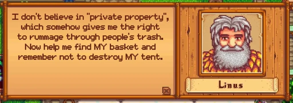 Current image: Stardew Valley Linus: Basket Quest, Gift Guide, and Friendship Rewards
