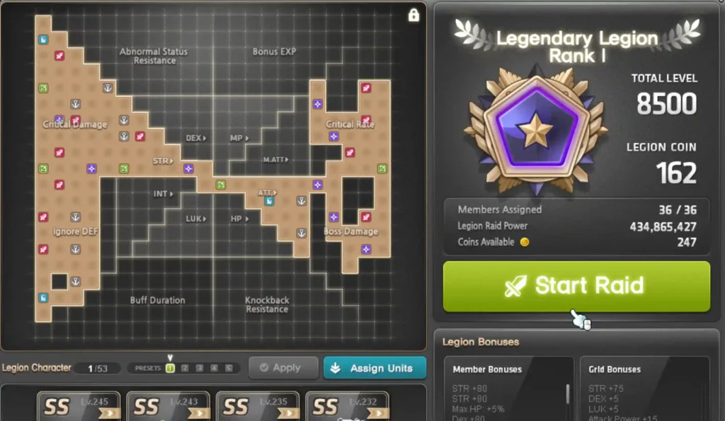 sistema legion maplestory
