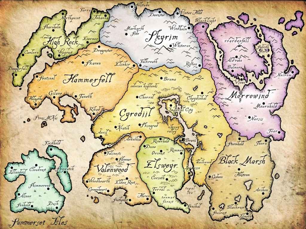 elder scrolls online map