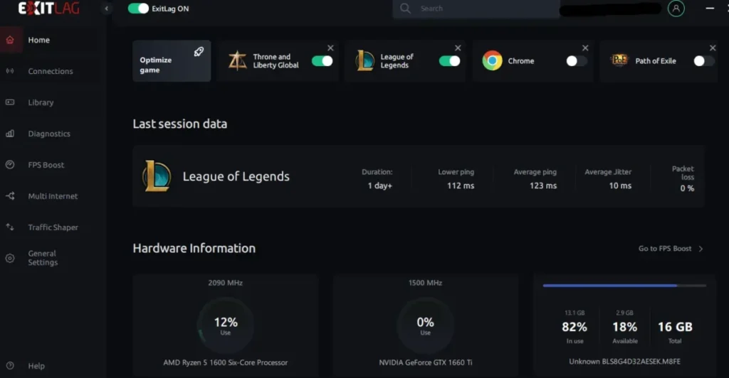 اختبار بينغ League of Legends