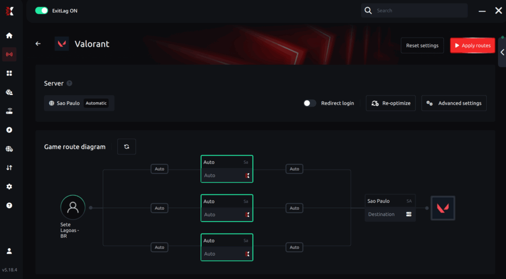 Apply routes Valorant