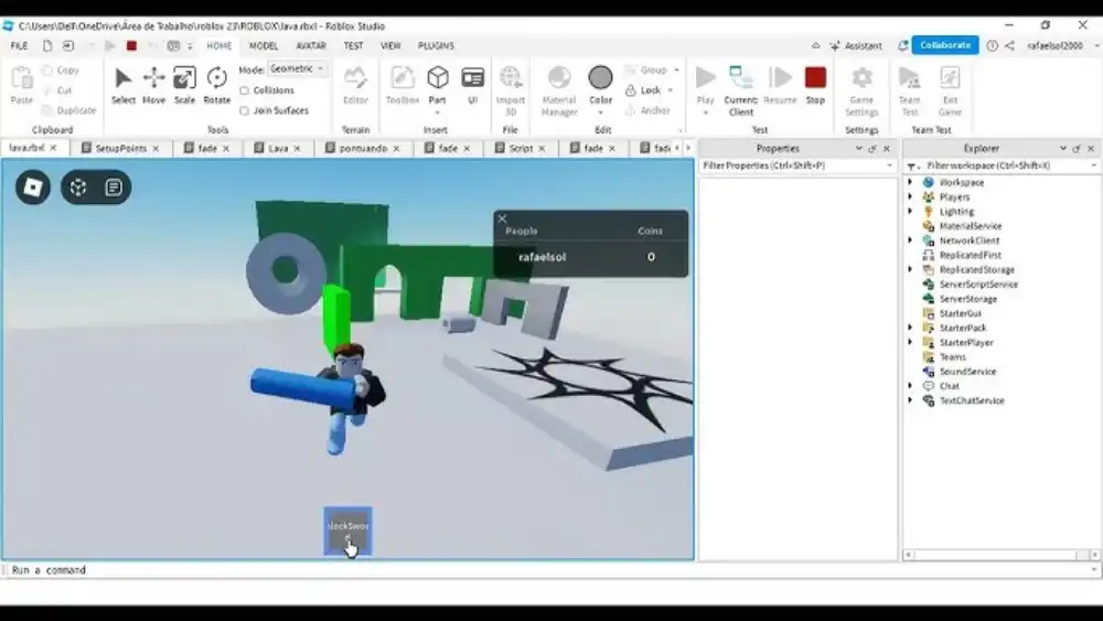 Roblox Studio измерительная линия