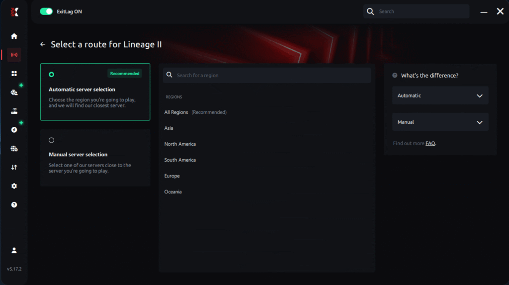 Select server Lineage II