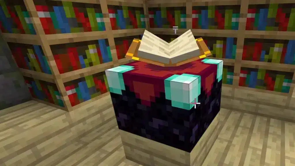 رفوف الكتب في ماينكرافت