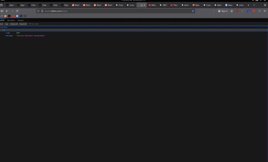 Service Instances Unavailable Roblox