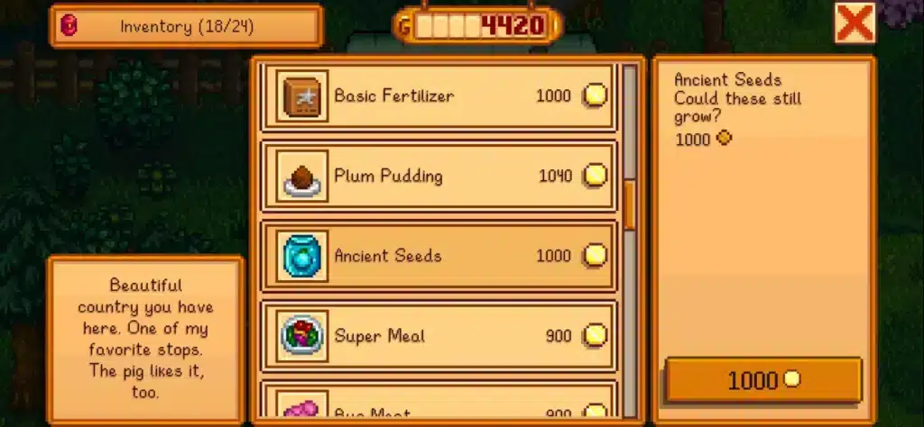  Ancient Seed في Stardew Valley