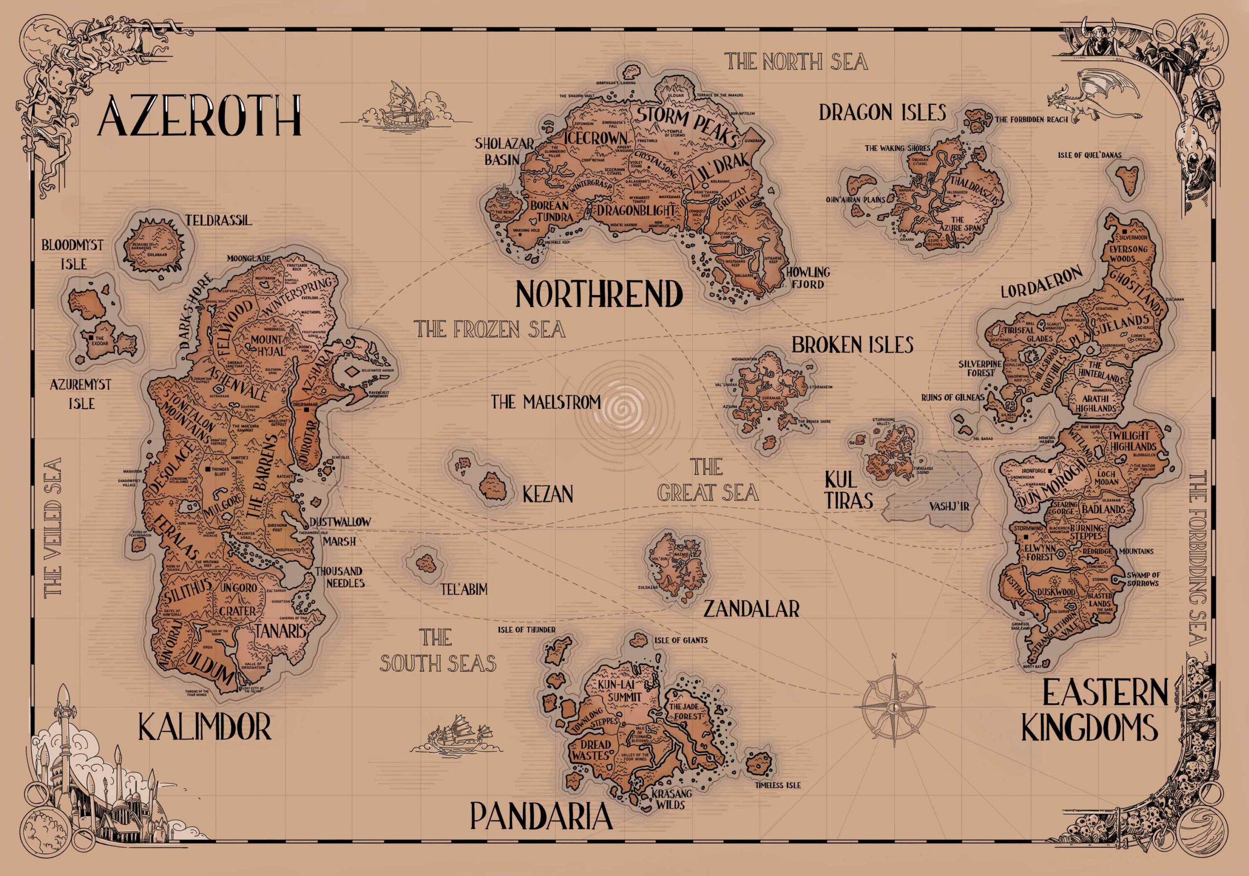World Of Warcraft Map Guia Completo De Azeroth