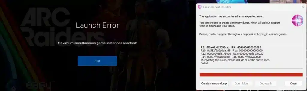 arc raiders launch error