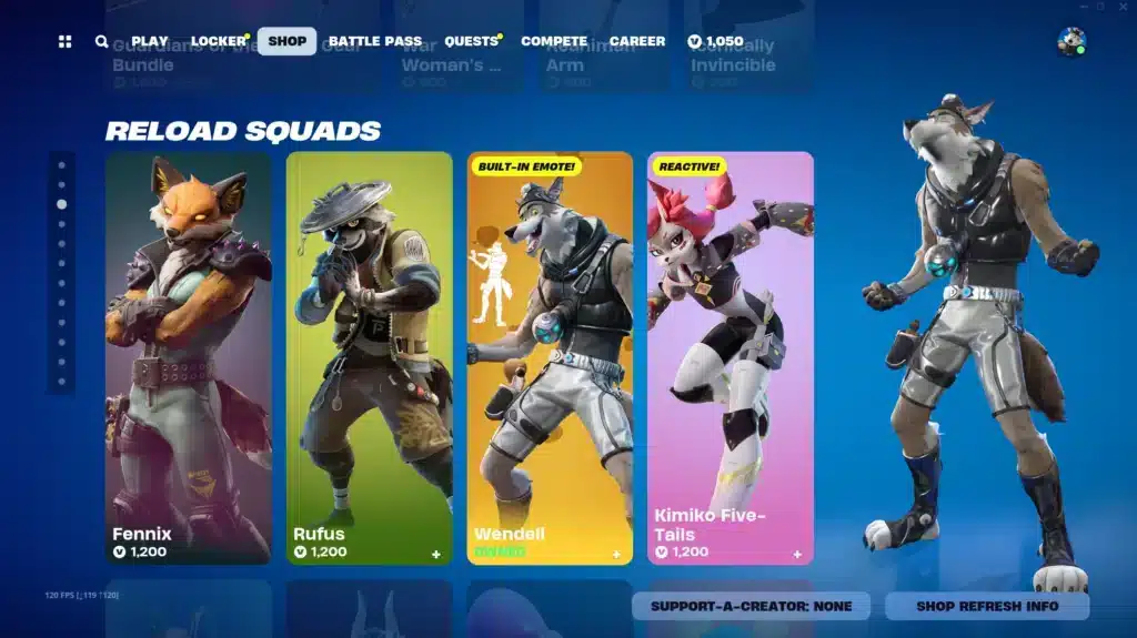 Fortnite Furry 스킨