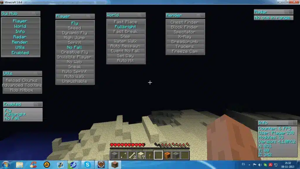 كيفية تفعيل الغش، غش Minecraf