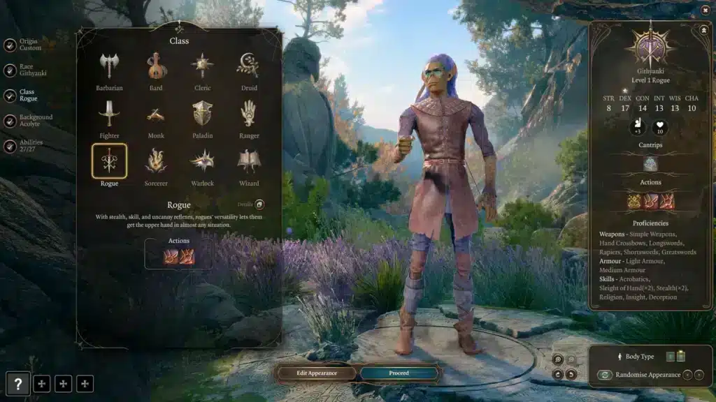 baldur’s gate 3 classes