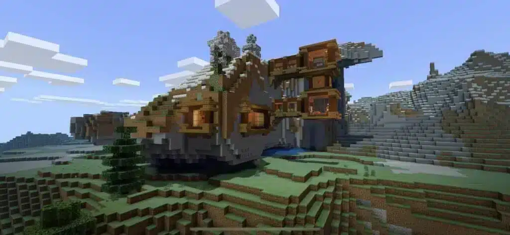 дом в горах Minecraft
