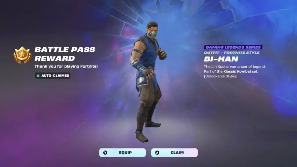 Sub Zero Fortnite