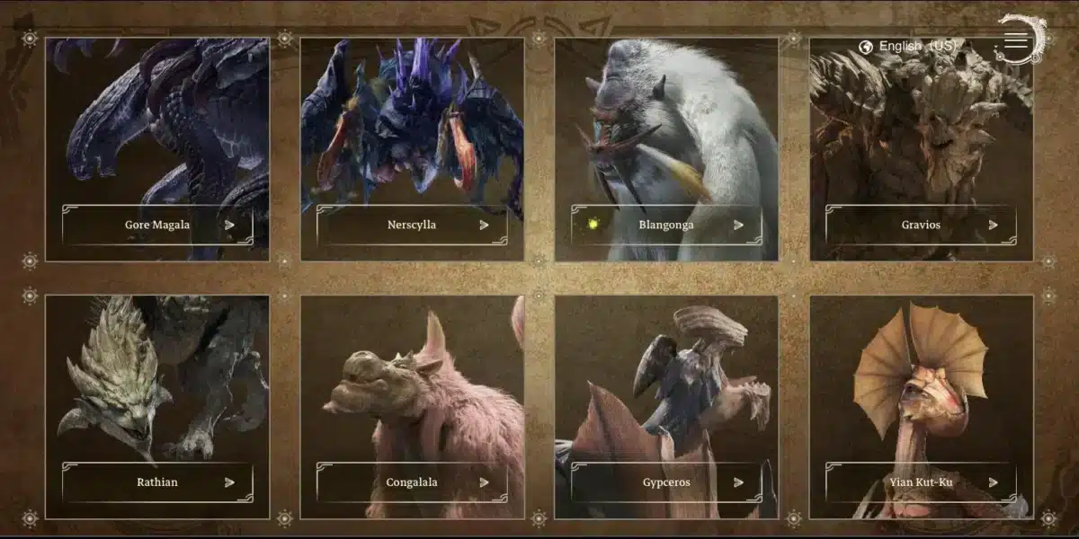Monster Hunter Wilds Monster List