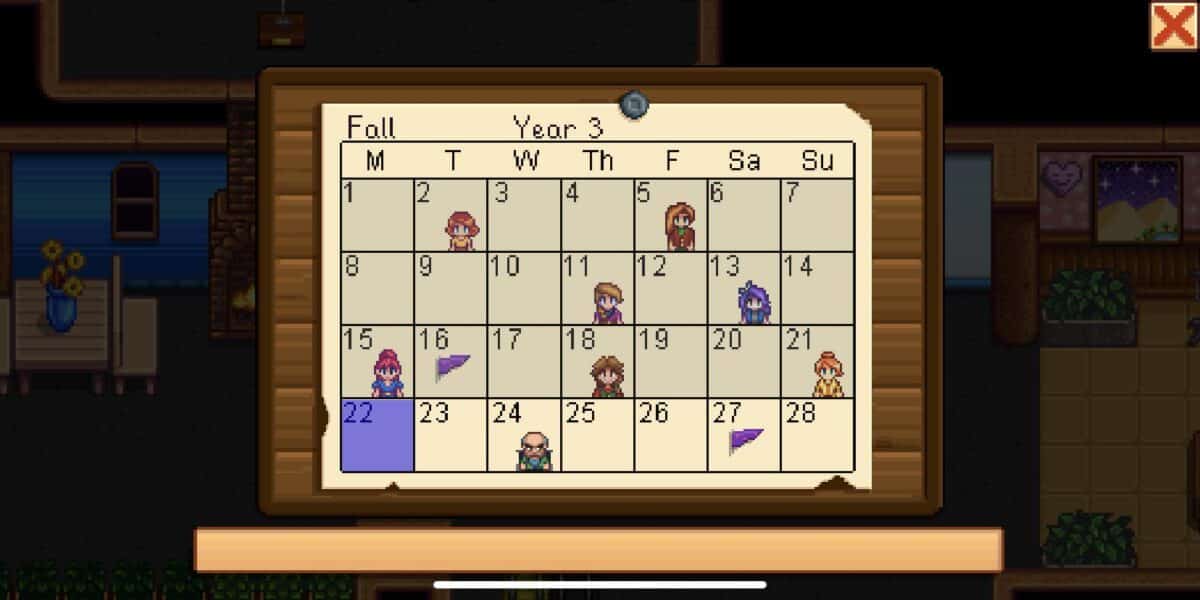 Stardew Valley Calendar