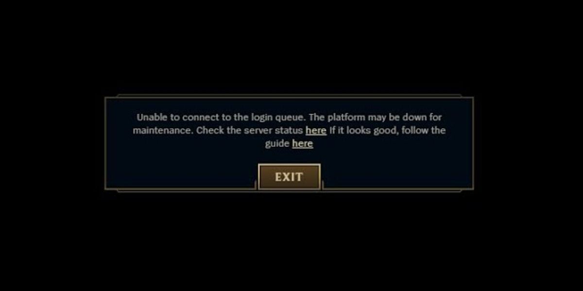Connections Troubleshooting League of Legends