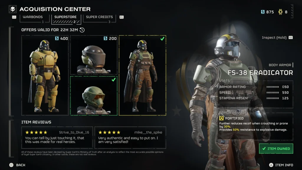 Helldivers 2 Armor