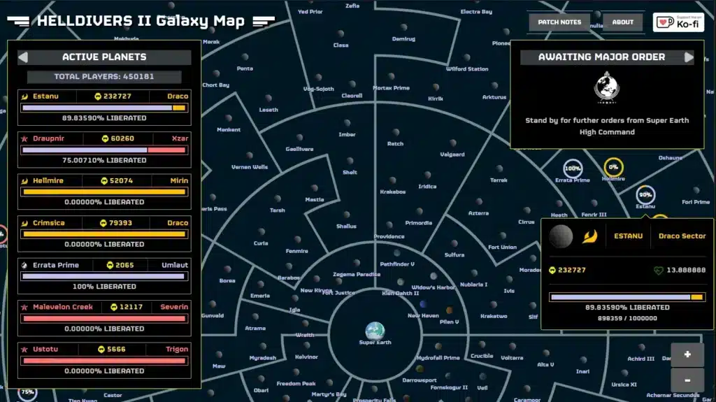 Current image: Helldivers 2 Galactic Map