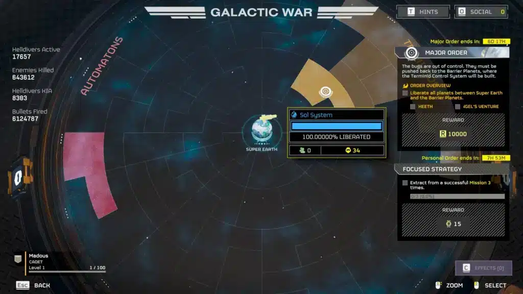 Helldivers 2 Galactic Map