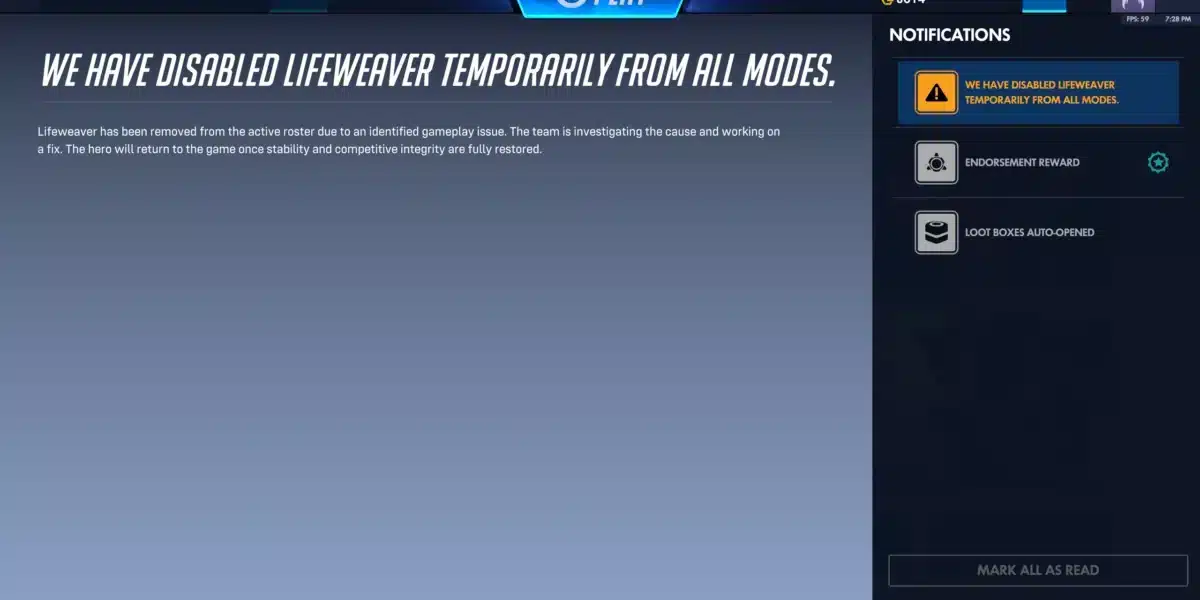 Overwatch Lifeweaver Disabled