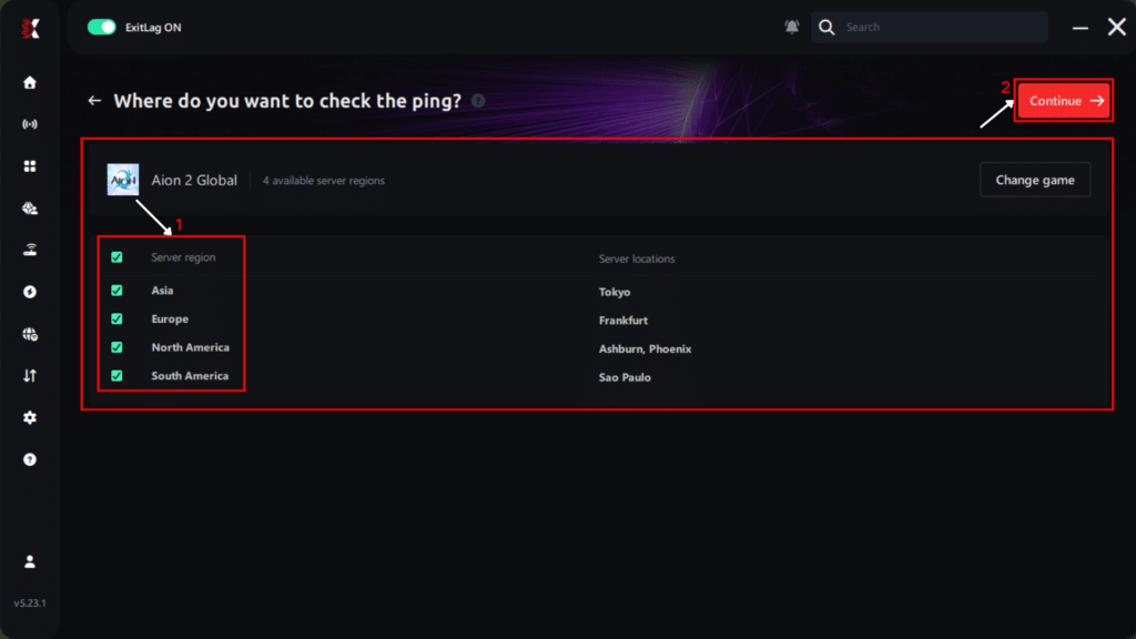 Aion 2 Ping Test