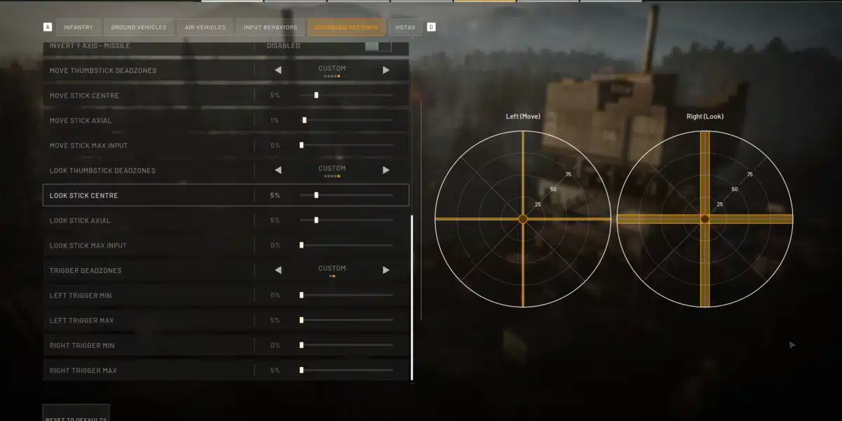 Wardogs Controller Settings