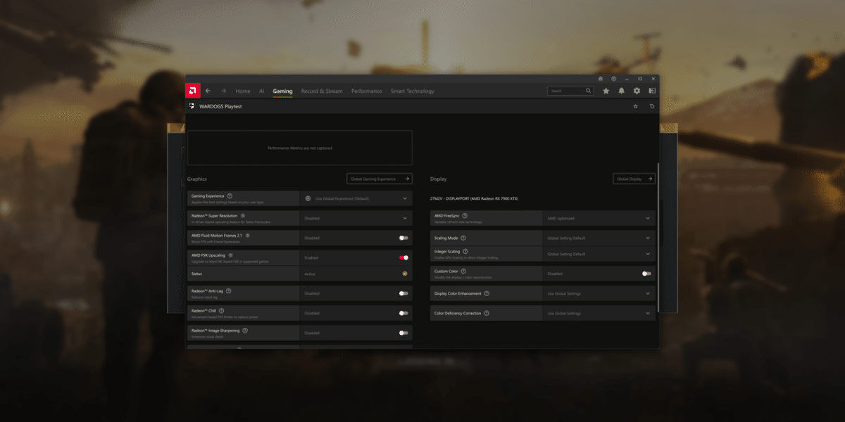 WarDogs Graphics Settings