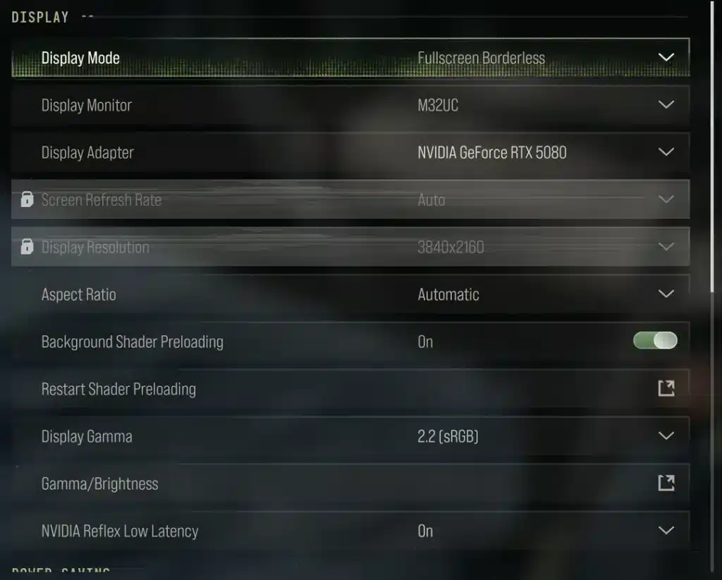 WarDogs Graphics Settings