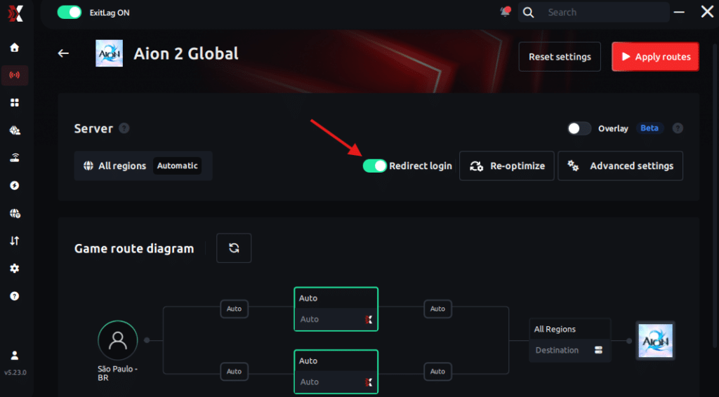 Activate redirect login in Aion 2