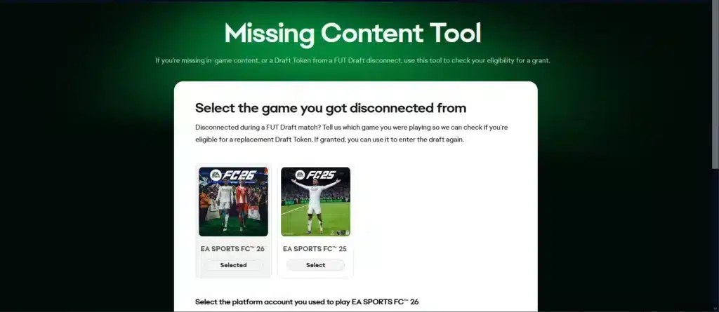 EA FC Missing Content