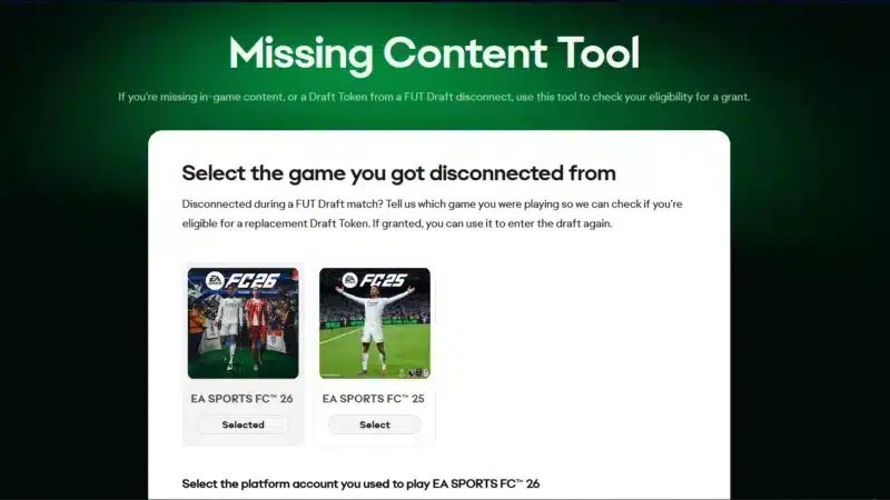 EA FC Missing Content